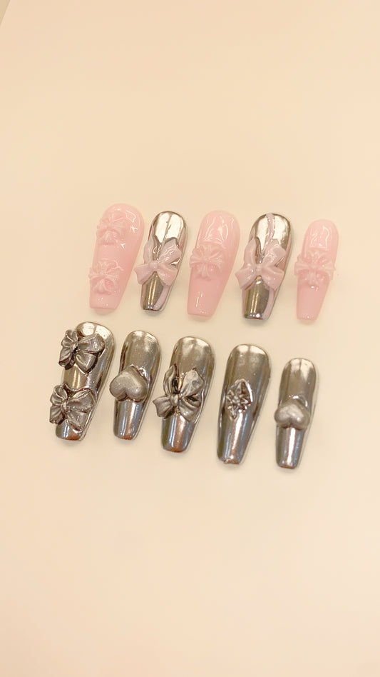 シルバーリボン × ピンクブロッサム