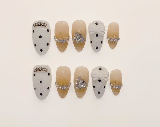 [Salon-Selected] Handmade Gel Nail Tips | RIBBON - 011