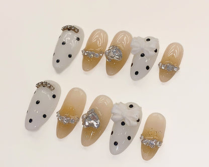 [Salon-Selected] Handmade Gel Nail Tips | RIBBON - 011