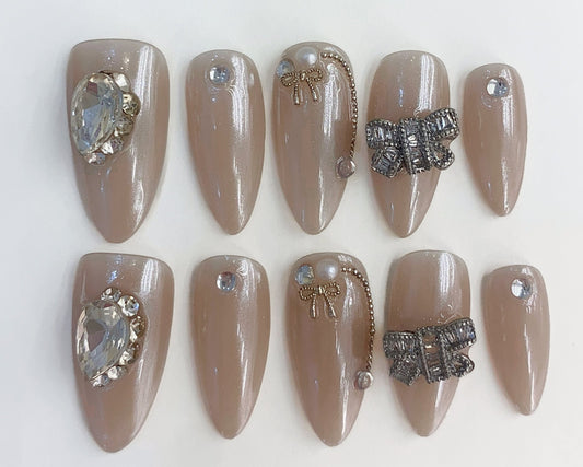 ベージュリボンジュエル